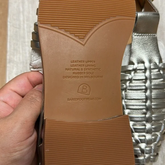 Bared Footwear Honeyguide Sandal In Metallic Gold Leather Pointed